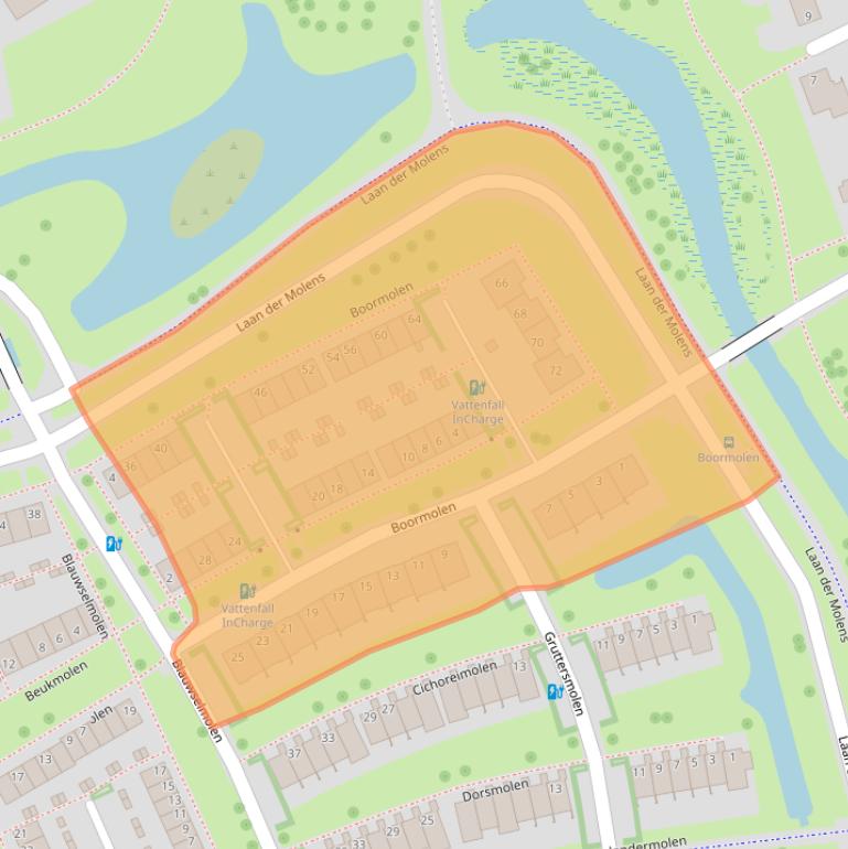 Kaart van postcodegebied 8044TC.