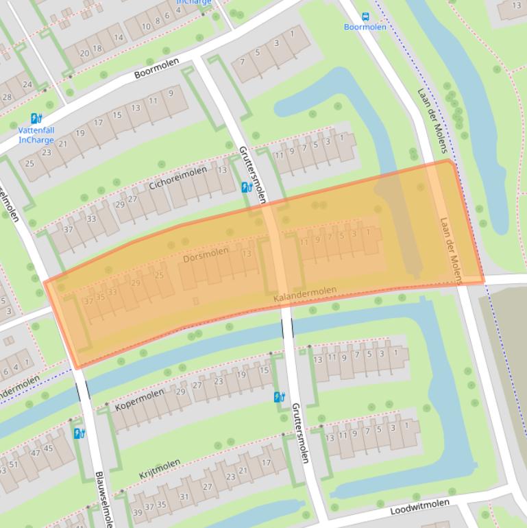 Kaart van postcodegebied 8044TE.