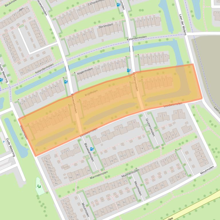 Kaart van postcodegebied 8044TK.