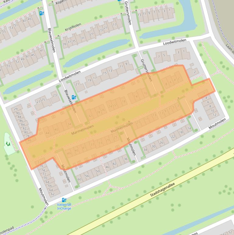 Kaart van postcodegebied 8044TM.