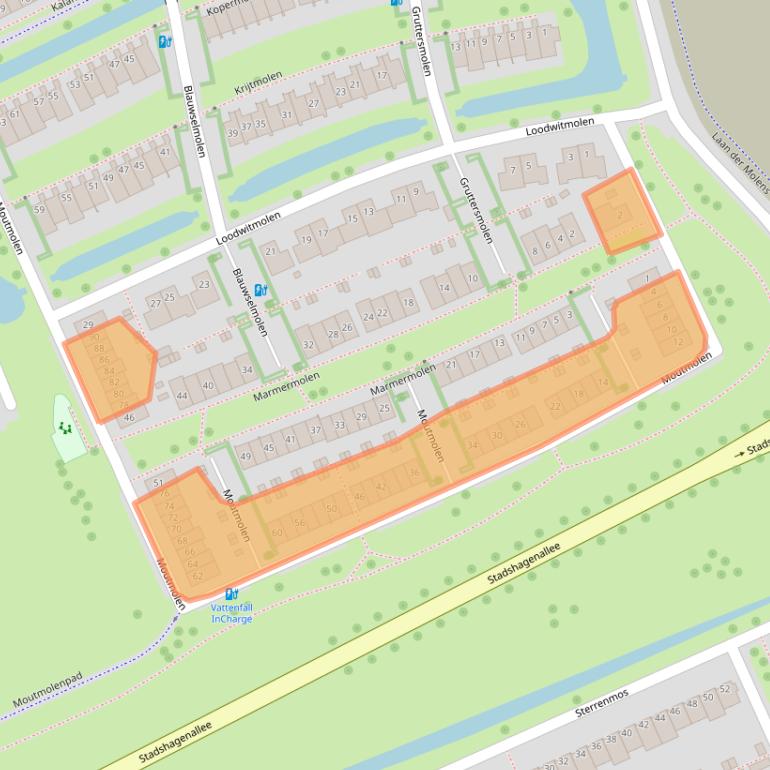 Kaart van postcodegebied 8044TN.