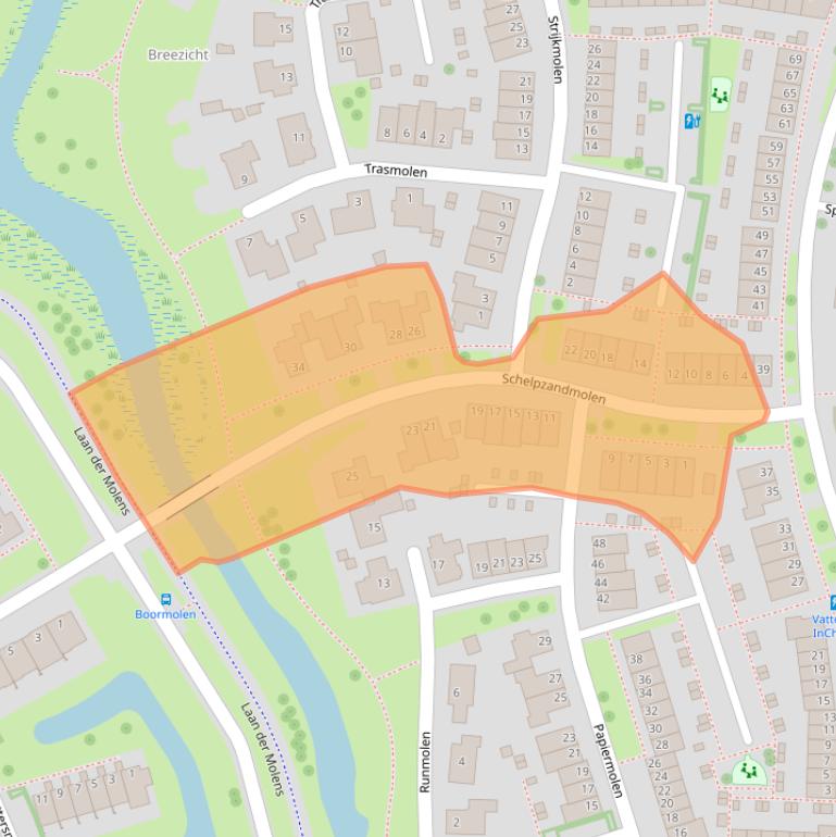 Kaart van postcodegebied 8044VD.