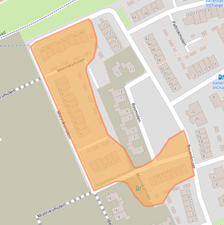 Kaart van postcodegebied 8044VT.