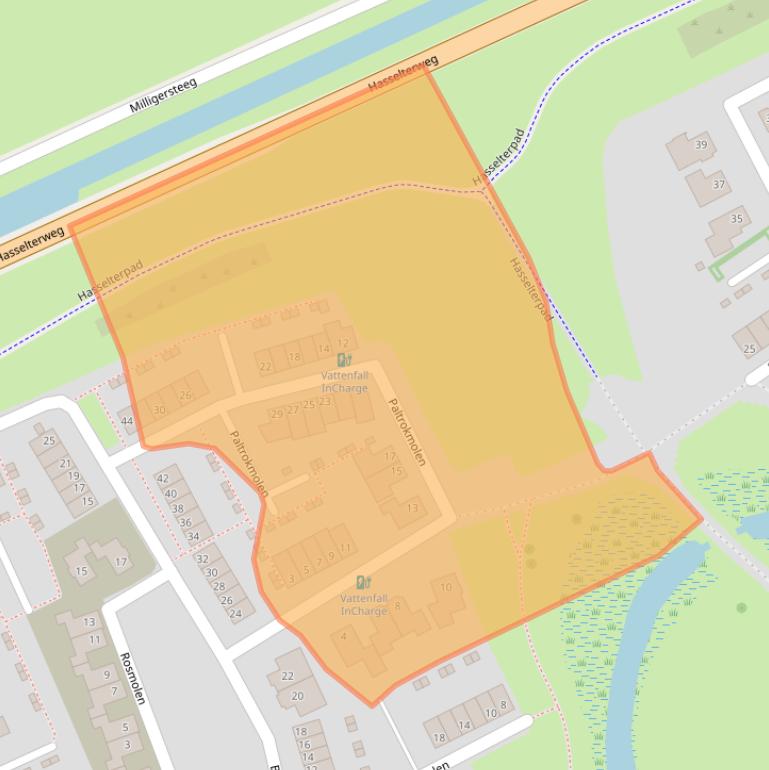 Kaart van postcodegebied 8044VV.