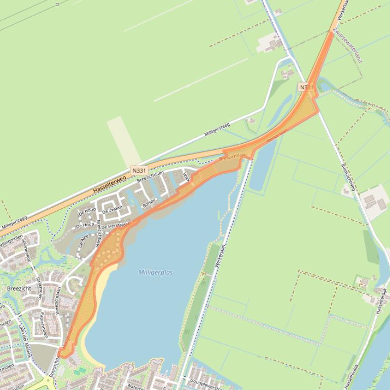 Kaart van postcodegebied 8044WC.