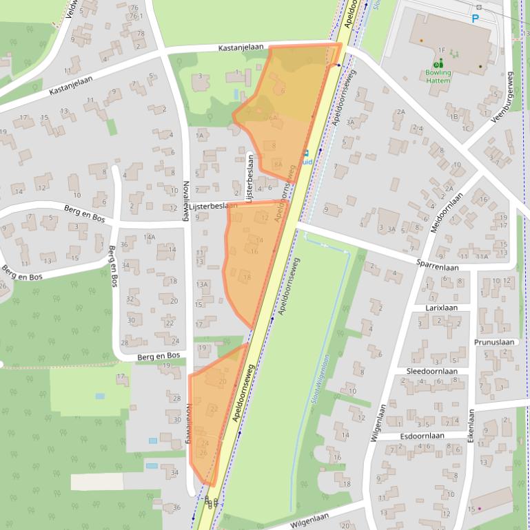 Kaart van postcodegebied 8051AC.