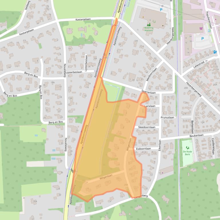 Kaart van postcodegebied 8051AW.