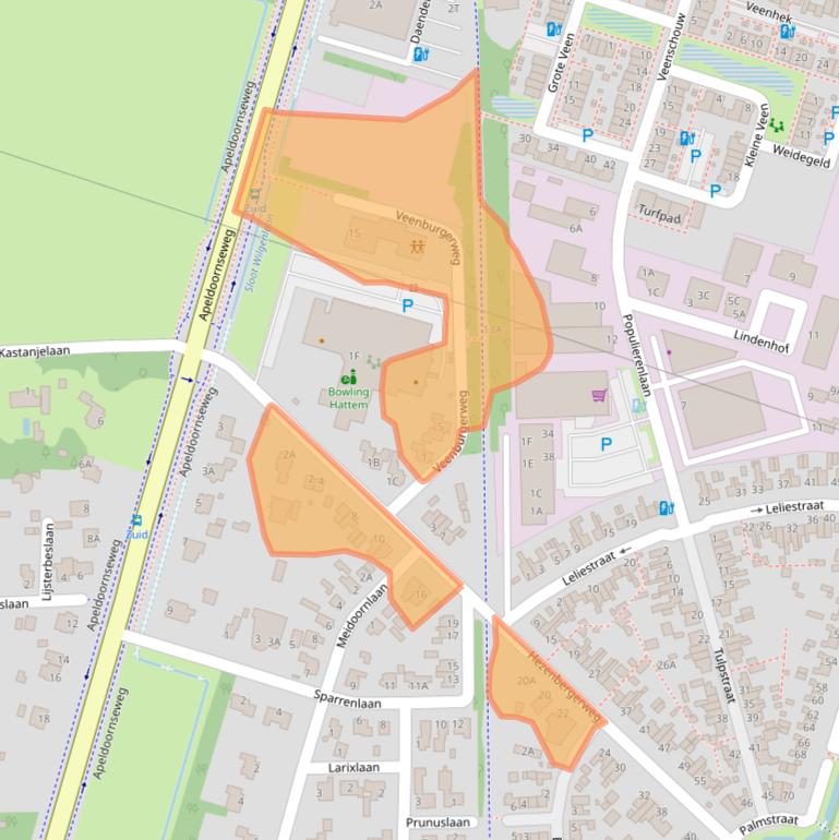 Kaart van postcodegebied 8051CG.
