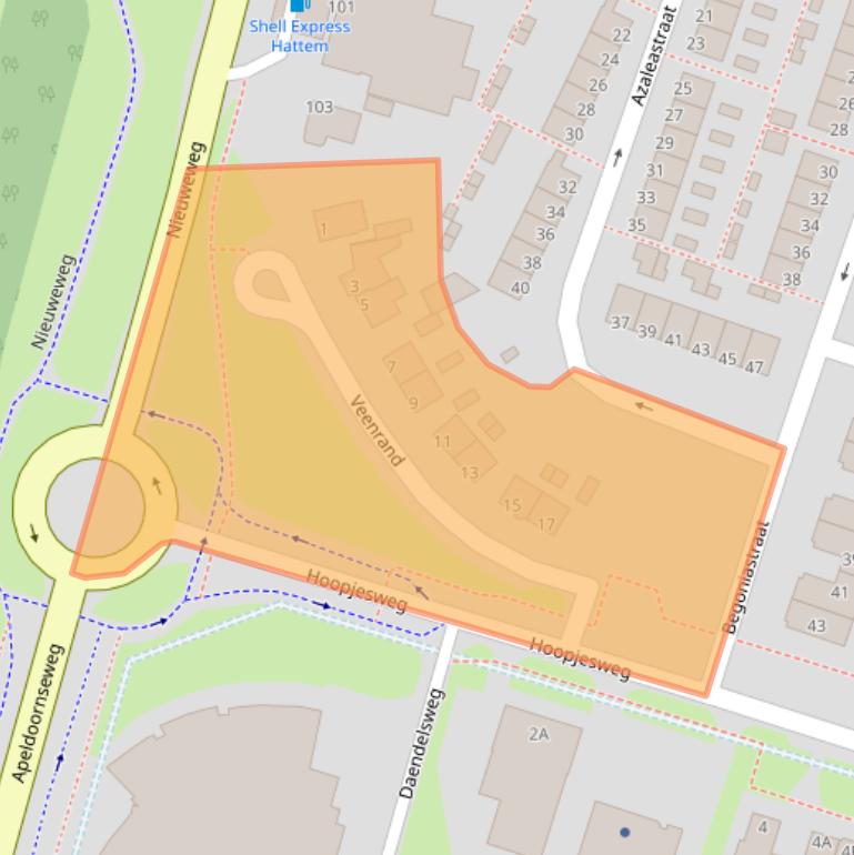 Kaart van postcodegebied 8051DW.