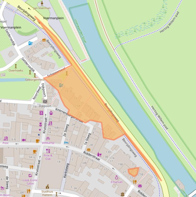 Kaart van postcodegebied 8051EM.