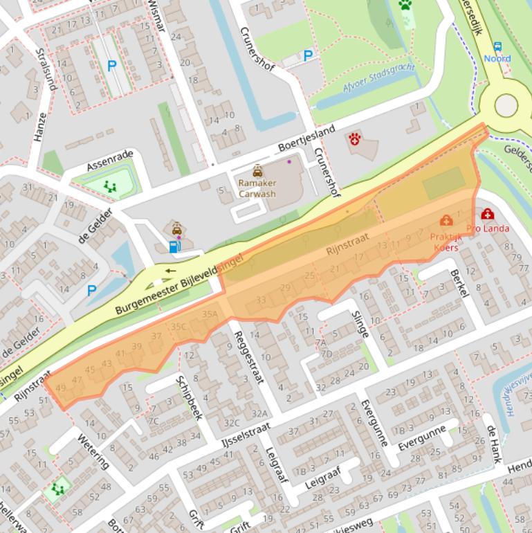 Kaart van postcodegebied 8051HK.