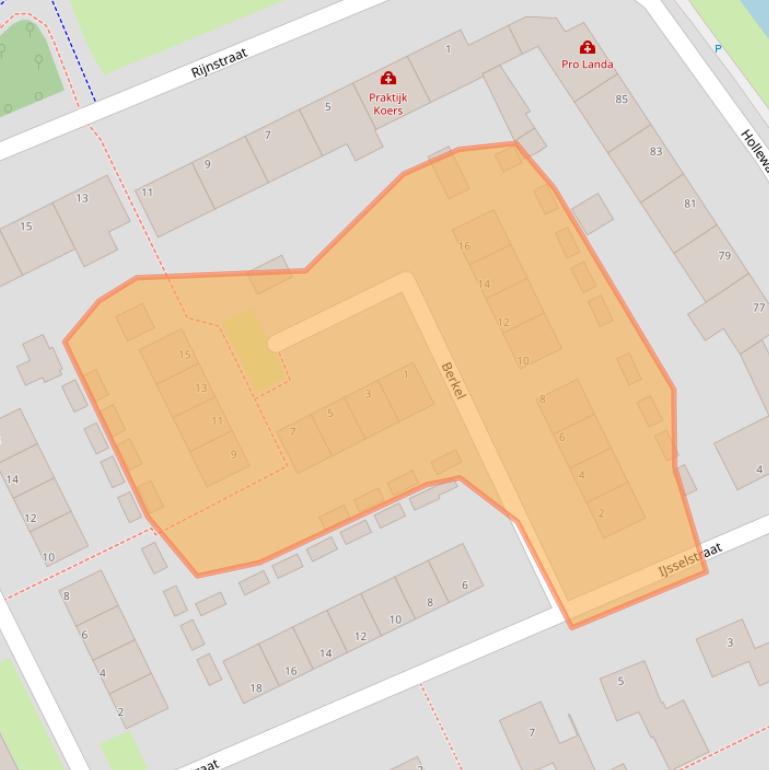 Kaart van postcodegebied 8051HV.