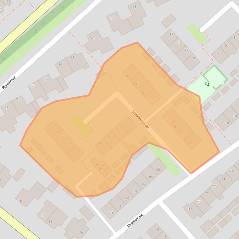 Kaart van postcodegebied 8051JB.