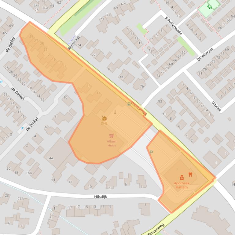 Kaart van postcodegebied 8051JM.