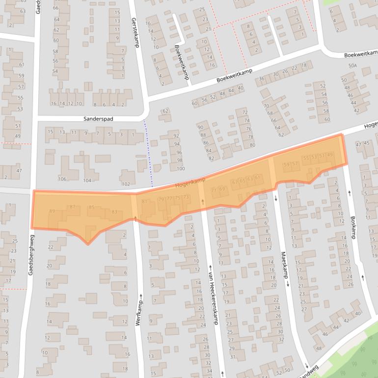 Kaart van postcodegebied 8051MB.