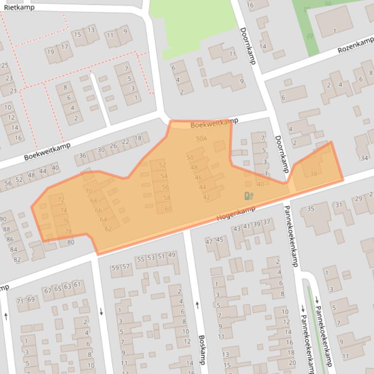 Kaart van postcodegebied 8051MD.