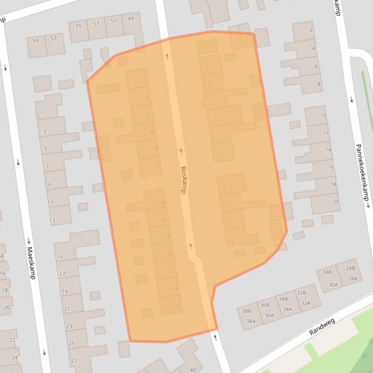 Kaart van postcodegebied 8051MK.
