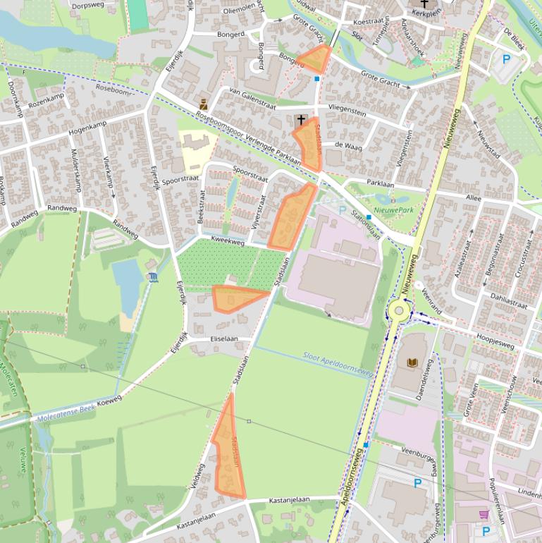 Kaart van postcodegebied 8051NE.