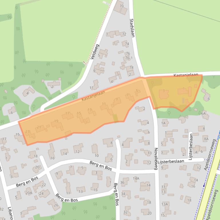 Kaart van postcodegebied 8051NJ.