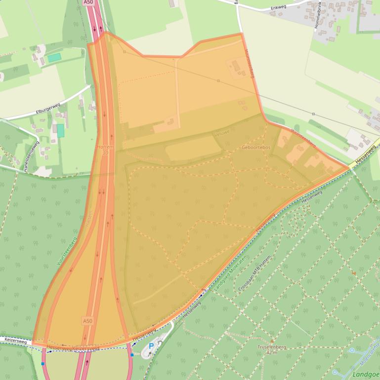 Kaart van postcodegebied 8051PR.