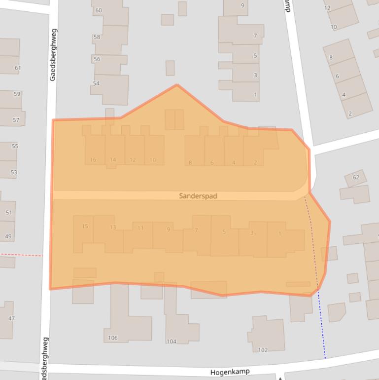 Kaart van postcodegebied 8051SW.