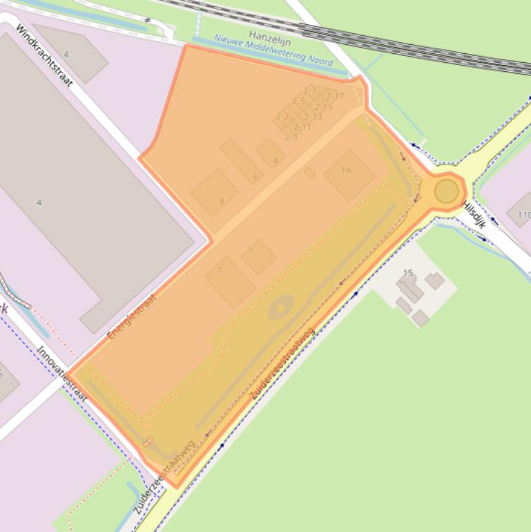 Kaart van postcodegebied 8051TE.