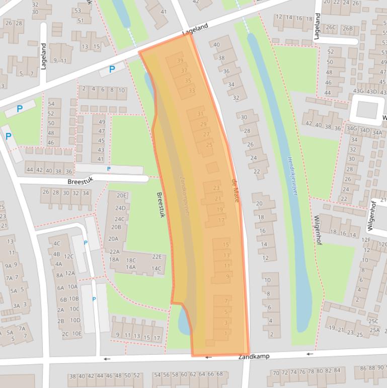 Kaart van postcodegebied 8051VT.