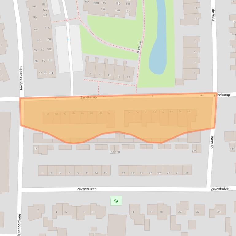 Kaart van postcodegebied 8051XD.