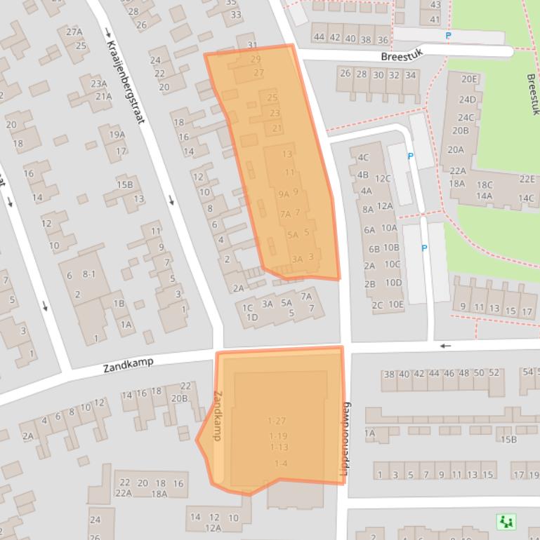 Kaart van postcodegebied 8051XG.
