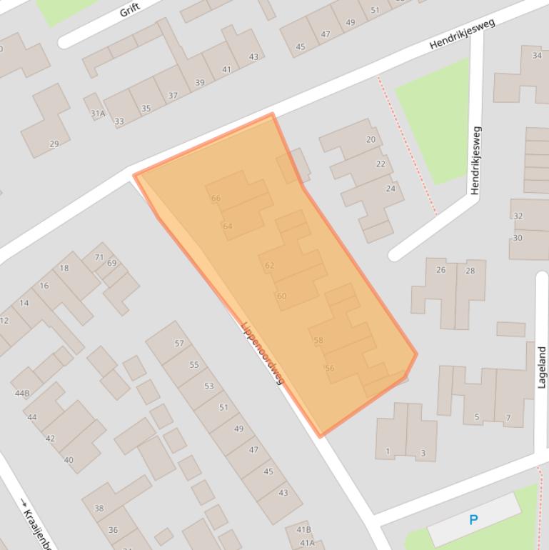 Kaart van postcodegebied 8051XK.