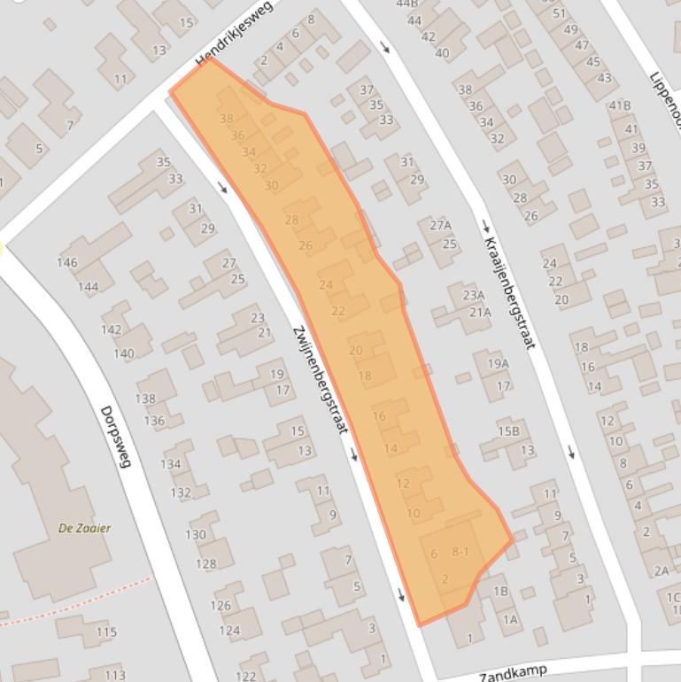 Kaart van postcodegebied 8051ZB.