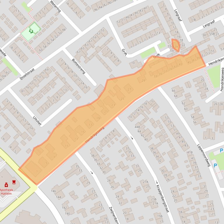 Kaart van postcodegebied 8051ZC.