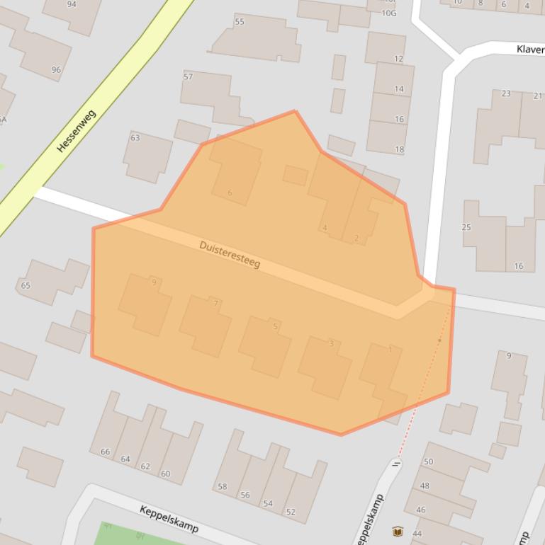 Kaart van postcodegebied 8051ZR.