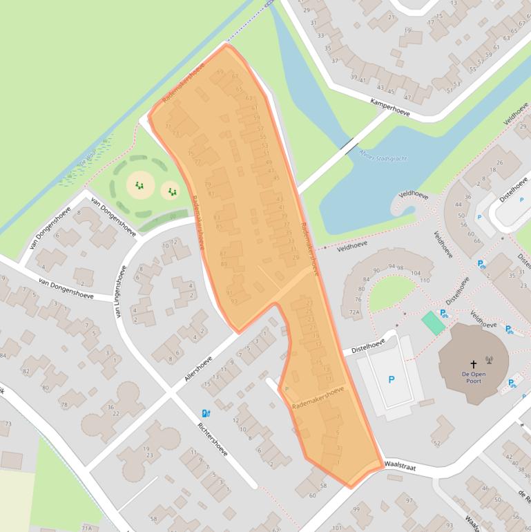 Kaart van postcodegebied 8052BE.