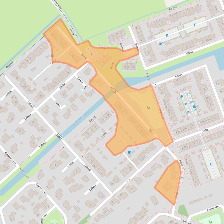 Kaart van postcodegebied 8052BW.