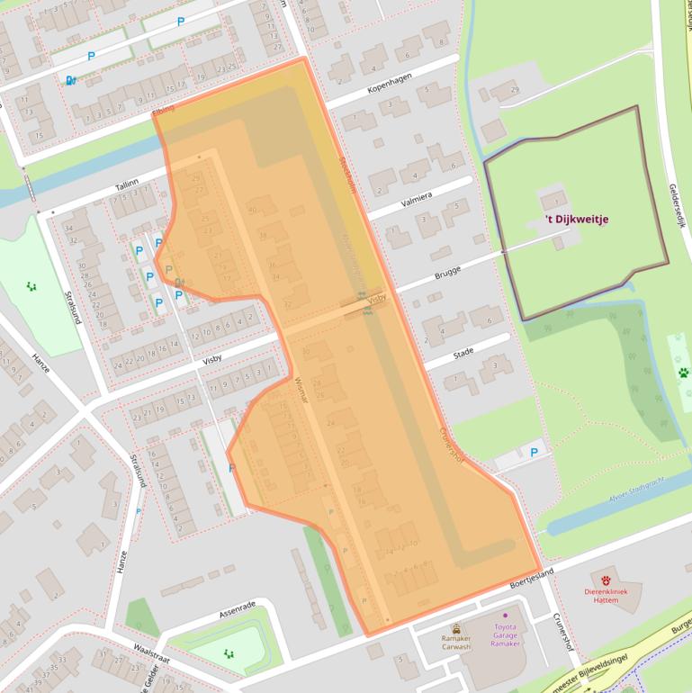 Kaart van postcodegebied 8052CD.