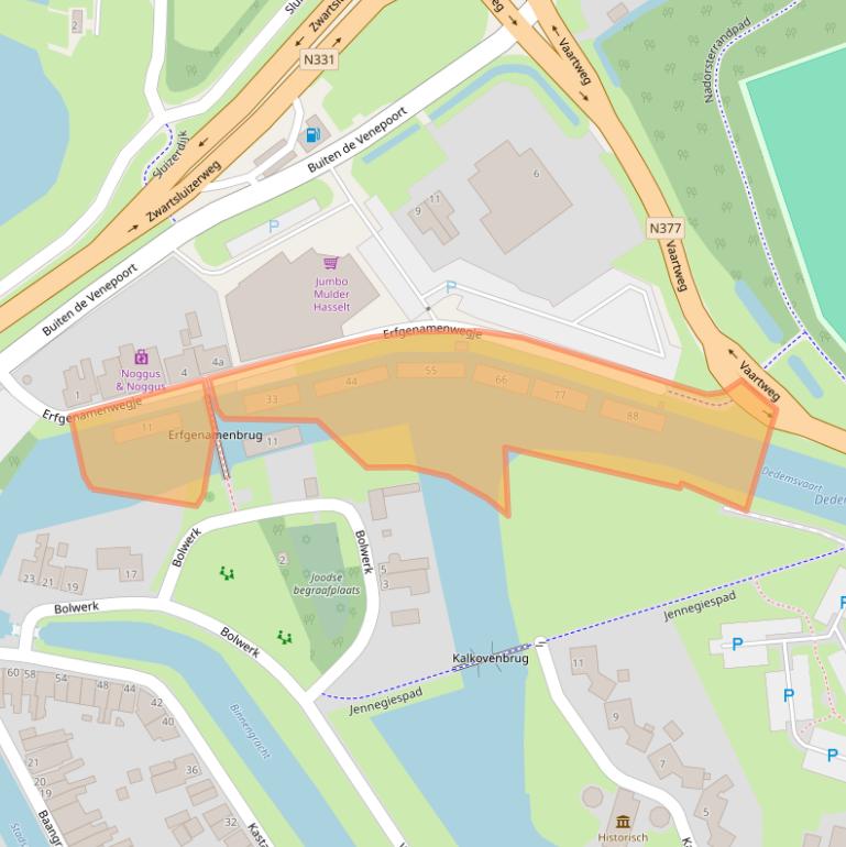 Kaart van postcodegebied 8061AD.