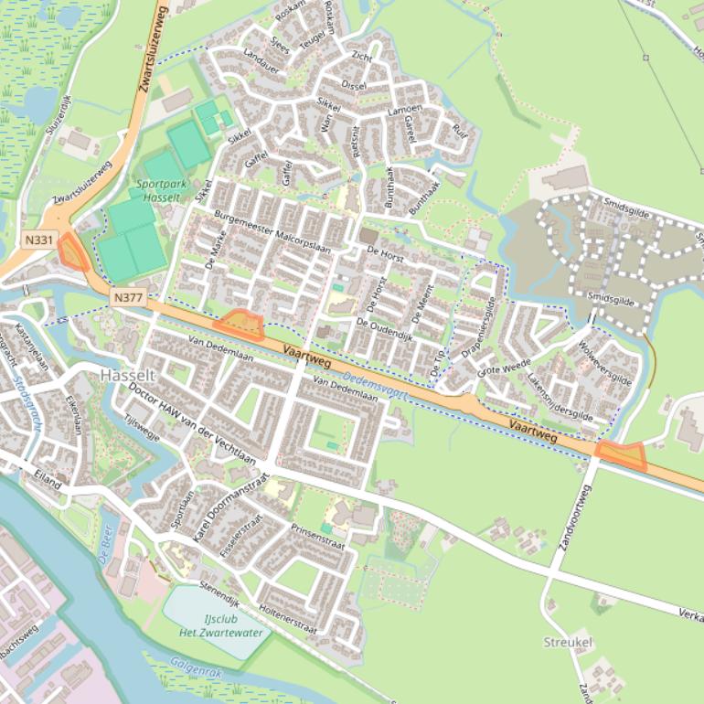 Kaart van postcodegebied 8061AE.