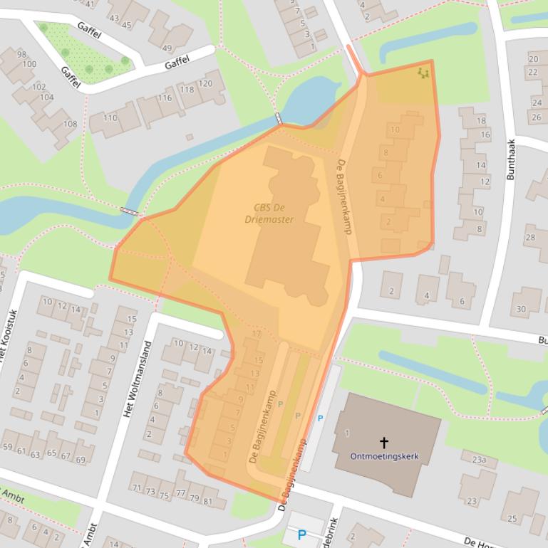 Kaart van postcodegebied 8061AW.
