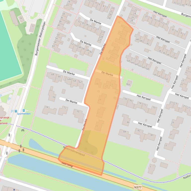 Kaart van postcodegebied 8061BA.