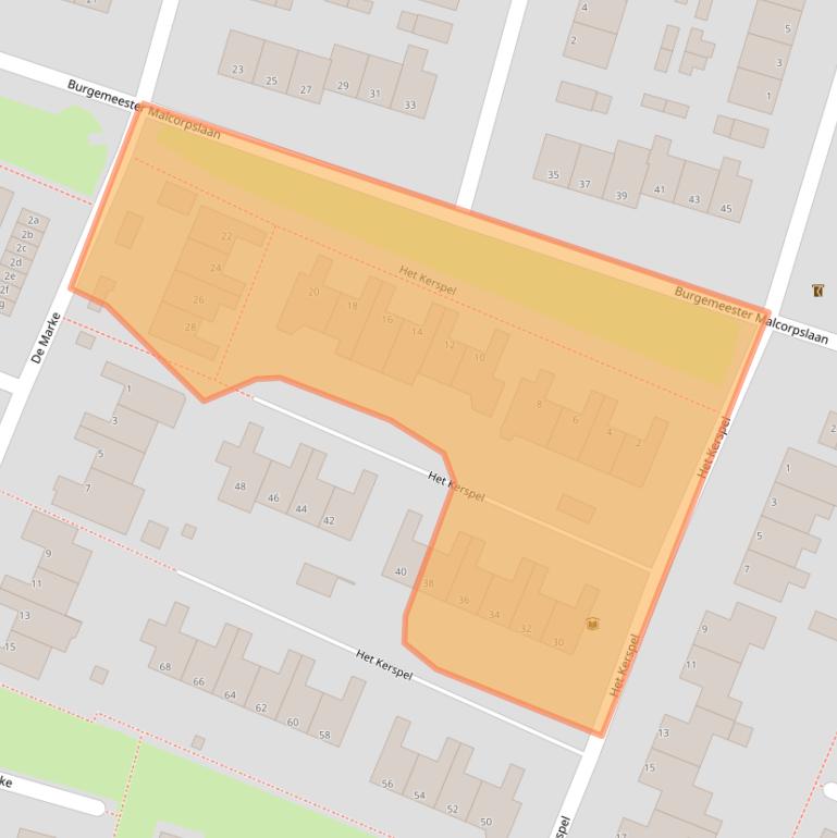 Kaart van postcodegebied 8061BE.