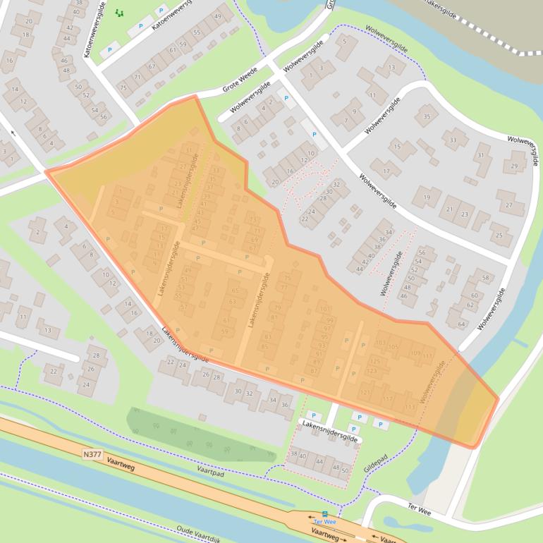 Kaart van postcodegebied 8061DJ.