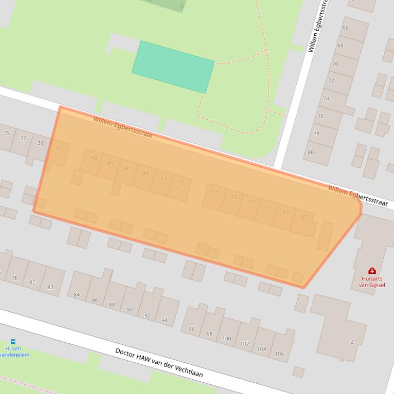 Kaart van postcodegebied 8061EB.