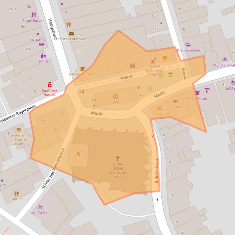 Kaart van postcodegebied 8061GG.