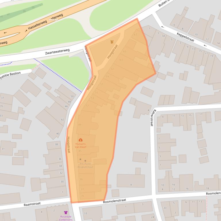 Kaart van postcodegebied 8061HB.