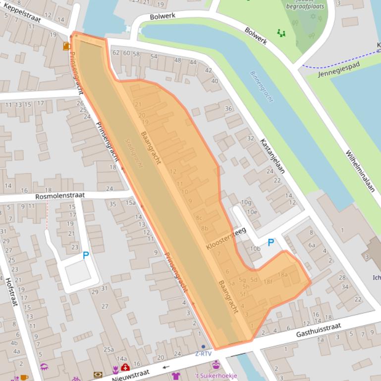 Kaart van postcodegebied 8061HZ.