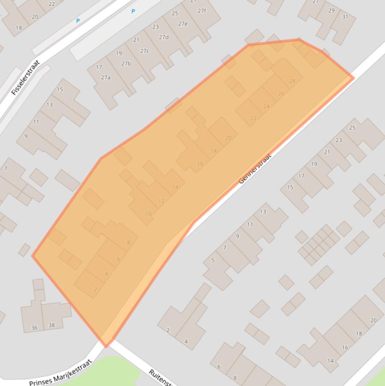 Kaart van postcodegebied 8061JW.