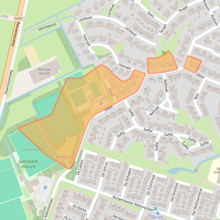Kaart van postcodegebied 8061MD.