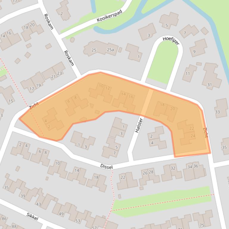 Kaart van postcodegebied 8061MS.