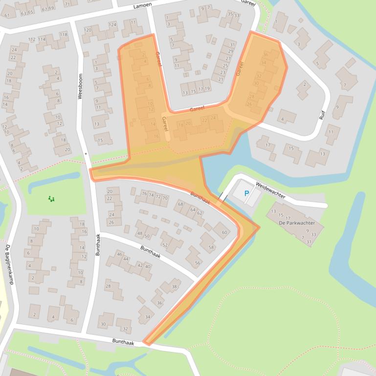 Kaart van postcodegebied 8061MZ.